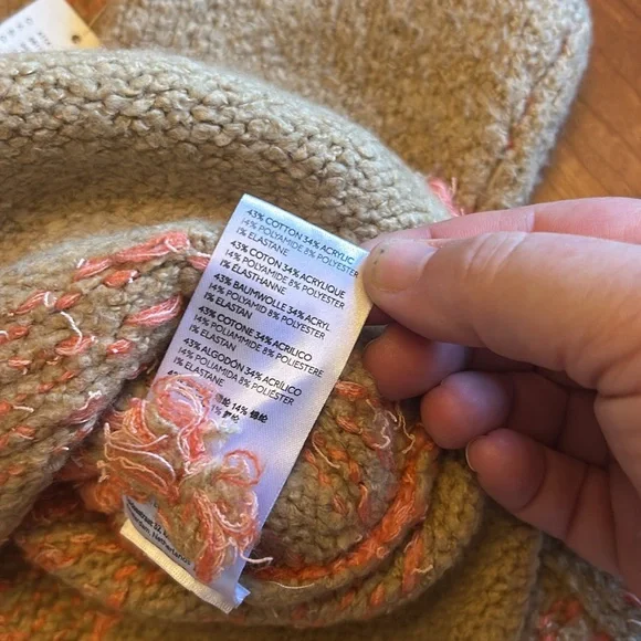 Pilcro tunic sweater pink-orange tan size medium NWT - Picture 7 of 9